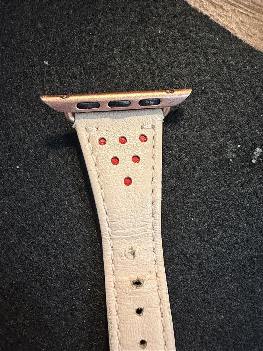 Pink Leather Apple Watch Band with Rose Gold Hardware
